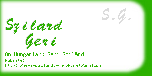szilard geri business card